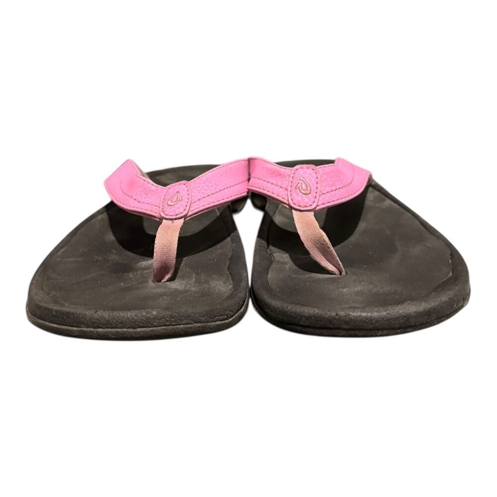 Olukai Ohana Flip Flop Beach Sandals in Black Dragonfruit Pink Women’s Size 10 - Picture 4 of 11